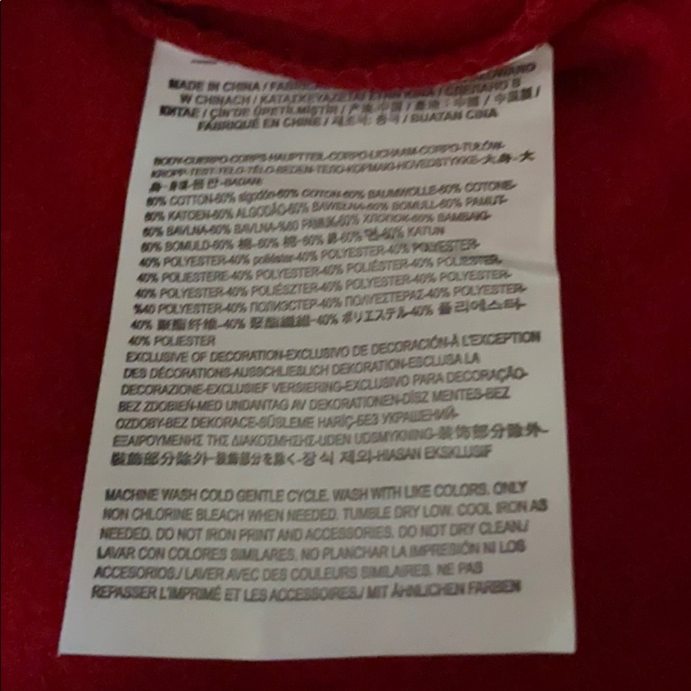 VANS Side Strip Crop Hoodie Sweatshirt Women’s Red - Picture 5 of 5